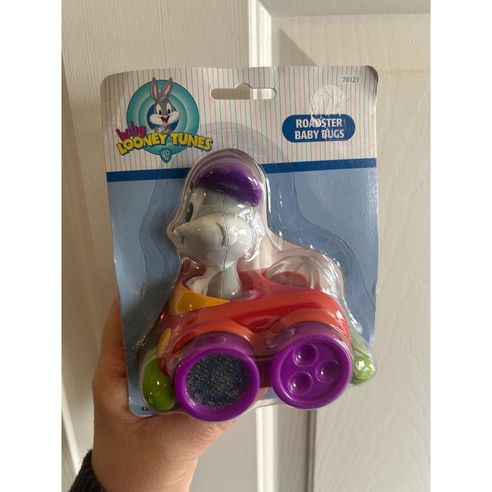 Vintage Baby Looney Tunes Roadster Baby Bugs Toy Car Plastic New